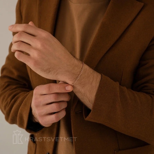 Браслет из красного золота, плетение «Нонна»